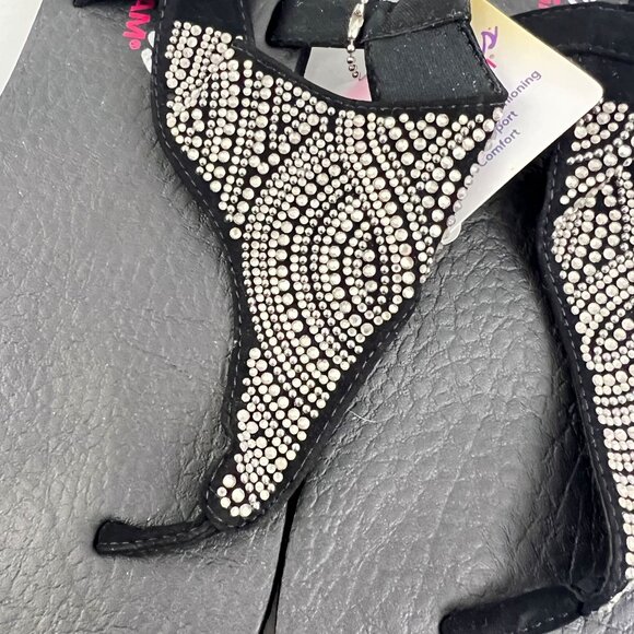 Skechers Yoga Meditation Moon Flip-Flop Sandals 32919 Black Jewell Beaded Size 9 - Picture 7 of 8